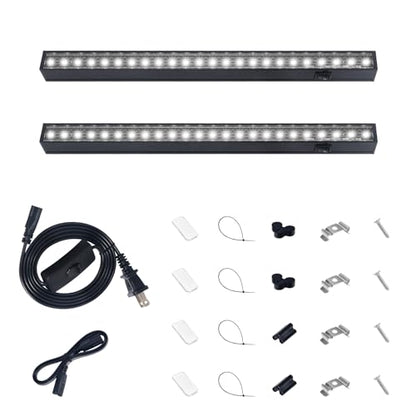 Barrina T5 LED Grow Lights, 1FT 10W (2 X 5W), 5000K Full Spectrum, 2 Packs - color: White, size: 1FT-Black Cover-2P