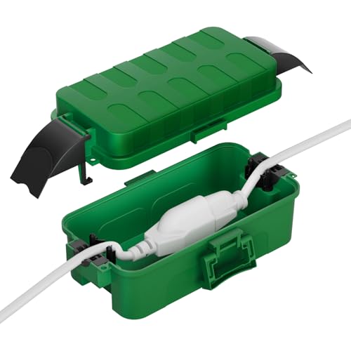 Flemoon Small Outdoor Electrical Box, IP55 Waterproof Extension Cord Cover - color: Green, size: Small