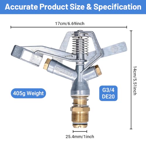 G3/4 Zinc Alloy Oscillating Impact Sprinkler for Lawn & Garden