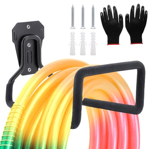 1 Pack Garden Hose Holder Wall Mounted, Heavy Duty Metal Water Hose Hanger - color: 1 Pack