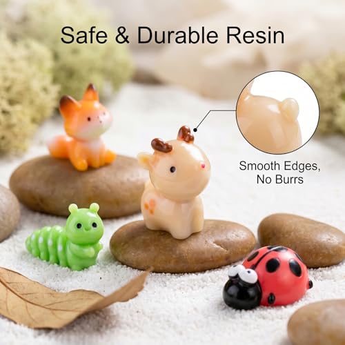 Zerobe 40Pcs Mini Forest Animal Figurines: Resin Fairy Garden Accessories - color: Forest