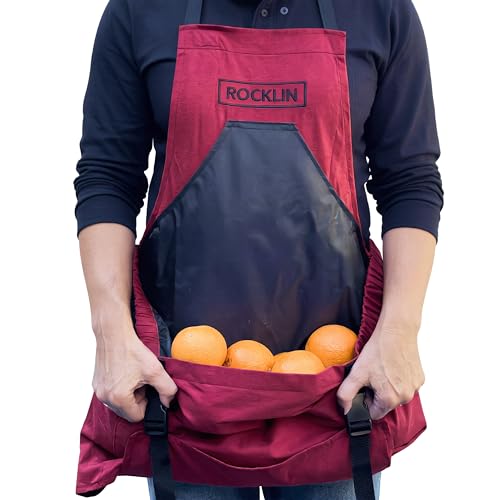 Rocklin™ Gardening Apron, Heavy Duty Canvas, Deep Pouch, Waterproof - color: Red