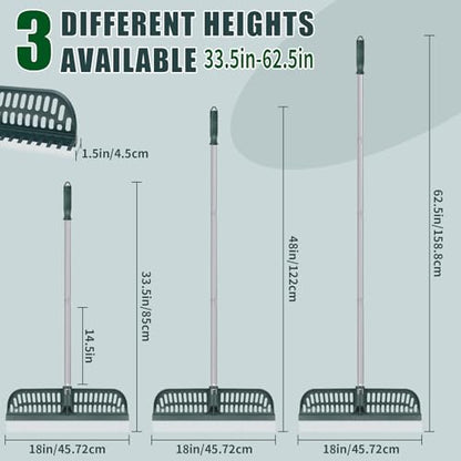 2 in 1 Artificial Turf Rake, 32-61" Turf Brush Broom for Artificial Grass