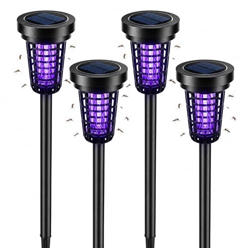 4 Pack Solar Bug Zapper Outdoor Mosquito Repellent for Garden Patio Yard