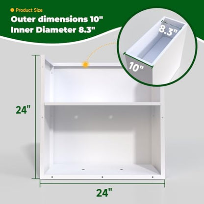 Metal Rectangular Planter Box 24" L x 10" W x 24" H White Metal Planter Box - color: White, size: 24*10*24