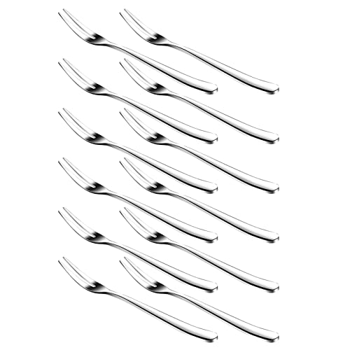 WARMBUY Small Stainless Steel Forks for Appetizer Dessert Party, Set of 12
