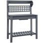 Outsunny Outdoor Potting Bench Table with Sliding Tabletop, Gray