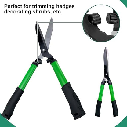 iMeshbean 3 Pieces Garden Tools Set Lopper & Pruning Shear & Tree Trimmer Pruner Ideal for Indoor & Outdoor Gardening, Branch Cutting & Plant Trimming - color: Green