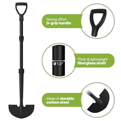 Edger Lawn Tool, Manual Half Moon Edger for Garden Border, Hand Lawn Edging Tool with D-Grip, 41-inch Long Handle Lawn Edger for Grass, Sidewalk, Yard