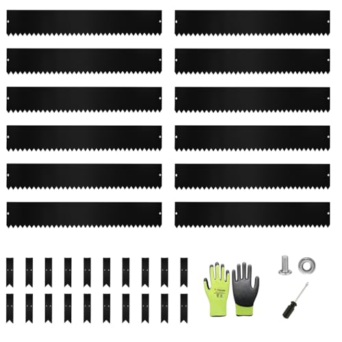 Anleolife 6-inch Black Steel Garden Edging - color: Black, style: 6 inch tall (12pcs)