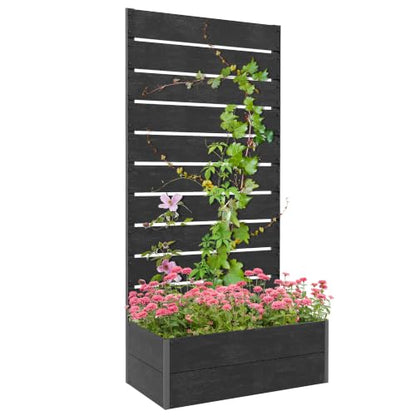 Outsunny Raised Garden Bed with Trellis, 28.25" x 15" x 59", Black - color: Black, size: 28.25" x 15" x 59"