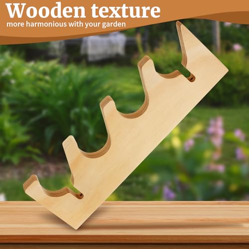Beeveer 2 Pairs Pine Wood Garden Tool Organizer Wall Mount, 8 Slots Holder