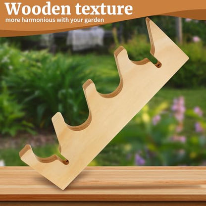 Beeveer 2 Pairs Pine Wood Garden Tool Organizer Wall Mount, 8 Slots Holder