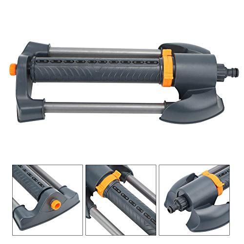 20‑Hole Garden Sprinkler Metal Base Lawn Rotating Oscillating Sprinkler Adjustable Spray Angle