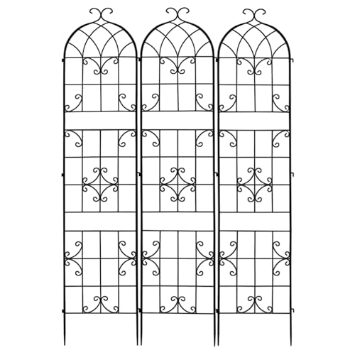 unho Metal 86.6 * 18.7" Garden Trellis 3-Packs for Climbing Plants - size: 3PCS Model② 86.6"x18.7"