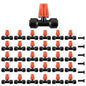 Kalolary 30Pcs Push-to-Fit Drip Irrigation Spray Emitters for 1/4" Tubing - size: 1/4” Push-to-Connect Tee- Misting- 30P Orange