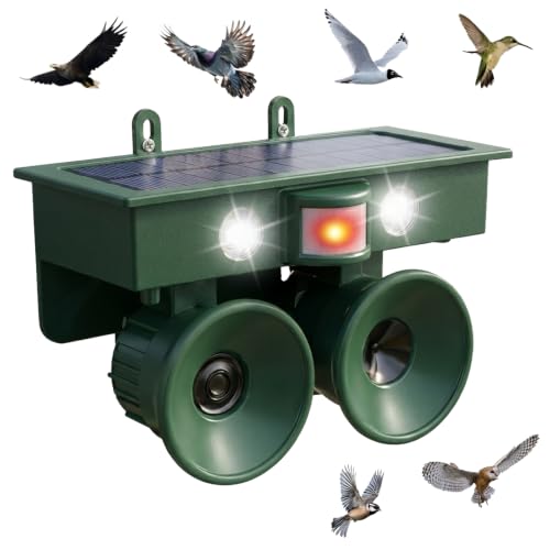 Solar Bird Repeller Outdoor, Woodpecker Deterrent Device for Patio
