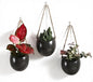 4 to 5 inch Ceramic Planters Wall Hanging Vases Decor - Set of 3 - color: Black