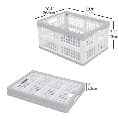 Vababa 3-Pack Plastic Stackable Collapsible Storage Crate, 15 L - size: 15 L