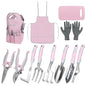 Pink Garden Tools Set 12-Piece, Gardening Gifts for Women - color: pink