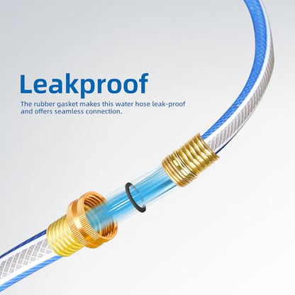 50 ft Heavy Duty 3/4” Garden Hose, Solution4Patio, Male to Female Fittings - color: Blue/White, size: 3/4 in. x 50 ft.