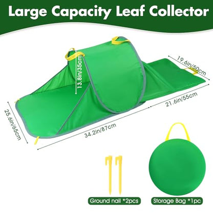 Leaf Collector with Extension Lawn Bags,Portable Pop Up Leaf Bag,Thickened Leafs Scoops,Reusable Yard Garden Bags for Leaves and Trash (2 Pack)