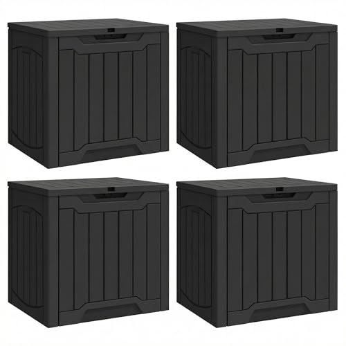 YITAHOME 31 Gallon Deck Boxes Set of 4 - color: Black, size: 31 Gallon 4pcs
