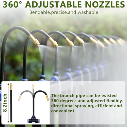 66FT/20M Drip Irrigation System, 360° Bendable Irrigation System for Garden