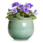 Ceramic Self Watering Planter, 8 Inch African Violet Pots, Green - color: Green, size: 8 Inch