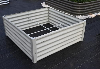 Anleolife 12-Bed Rectangle, L-Shaped & Square Raised Bed, Antique White - color: Bloom-white, size: Set of 12
