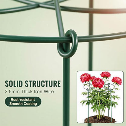 4 Packs Peony Cages and Supports, 11.8"x16" Metal Plant Supports