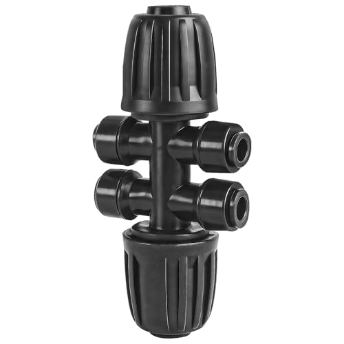1/2 Inch To 1/4 Inch Drip Irrigation Fittings, 8 Pack Push-to-Fit 1/2" (1/2" ID x 0.65" OD) to 1/4" Drip Line Reducing Tee 1/2" x 1/4" 6 Way Splitter Connectors for Garden Irrigation System - size: 1/2" to 1/4" Drip Fittings
