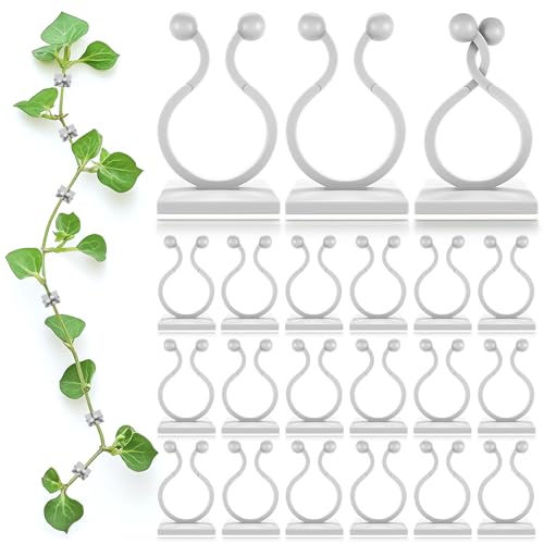 DIMROM 100 Pcs Climbing Plant Wall Clips, Flexible, Self-Adhesive (White)