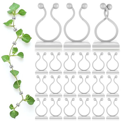 DIMROM 100 Pcs Climbing Plant Wall Clips, Flexible, Self-Adhesive (White)