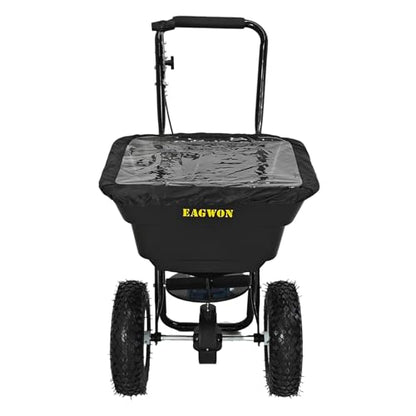 Broadcast Spreader, Capacity Lawn Spreader & Fertilizer Spreader, Rustproof Poly Hopper, Adjustable Drop Rate, All-Terrain Pneumatic Tires, Epoxy-Coated Frame for Lawn Care (80lb) - size: 80lb