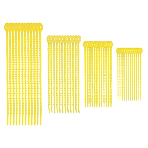 M METERXITY 48-Pack Adjustable Plant Ties, 4.7/5.9/6.7/8.2 Inch Silicone Flexible Multi-Function Garden Twist Tie for Crafts/Gift Wrapping/Gardening Plants, Reusable Support Twine [Yellow] - color: Yellow