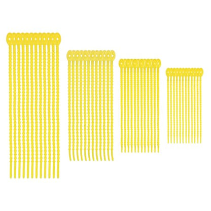 M METERXITY 48-Pack Adjustable Plant Ties, 4.7/5.9/6.7/8.2 Inch Silicone Flexible Multi-Function Garden Twist Tie for Crafts/Gift Wrapping/Gardening Plants, Reusable Support Twine [Yellow] - color: Yellow