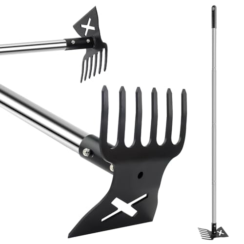Garden Hoe and Cultivator, 56" Long Handle Weed Puller Tool