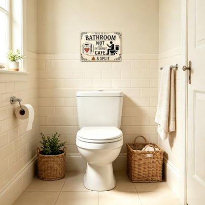 Metal Tin Sign This Is A Bathroom Not An Internet Cafe & Split 8x12 Inch - color: TPH378-US