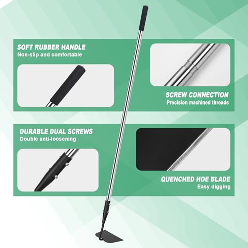 YEELOR Garden Hoe, Long Handle - style: Flat hoe