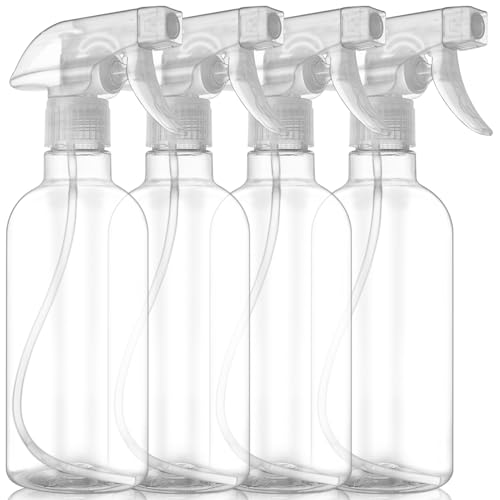 DIYSELF 4 Pack Spray Bottles, 500ml / 16oz Empty Plastic Water Spray Bottle - color: Clear, size: 4-Pack