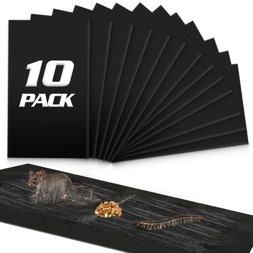 10 Pack Sticky Mouse Traps,Mouse Glue Trap Sticky Traps that Work for Mice and Rats Roaches,23x11 Inch Heavy Duty Rat Traps Indoor Mouse Sticky Pads,Easy to Set