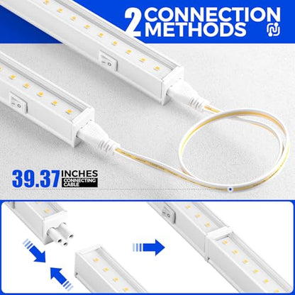 Barrina T5 Grow Light, 5000K White Full Spectrum LED Grow Light 2ft, 8 Pack - color: White, size: 2ft-white Cover