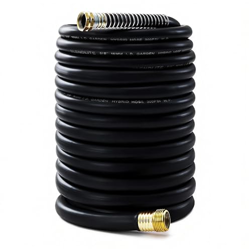 5/8" Garden Hose 200ft, -40℉ To 190℉ Hot/Cold Rubber hose, Black - color: Black, size: 200Ft
