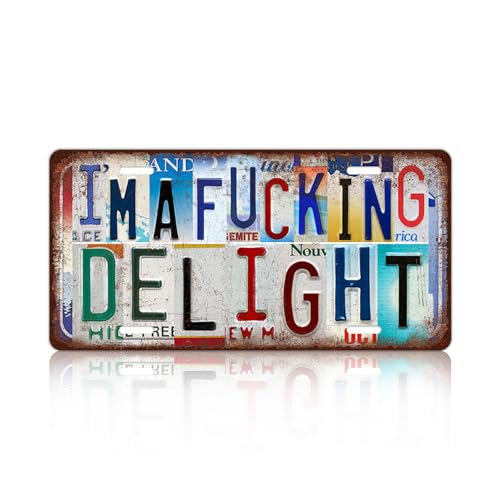 Vintage Wall Decor I'm a Fucking Delight License Plate - color: plate-A-09