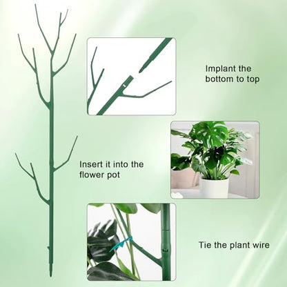 5 Pack Stackable Plant Support Stakes, Climbing Plant Support Structures for Monstera, Pothos, Philodendron Garden Plant Stakes for Indoor Outdoor Plants - size: 28" - 5 Pack