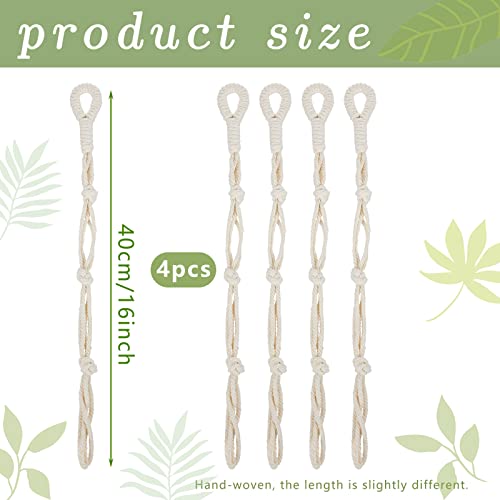 4 Pcs Macrame Hanging Plant Extender, Adjustable Plant Hanger Extender
