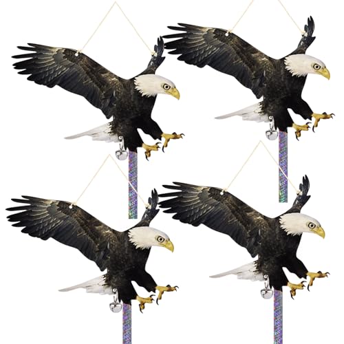 4PCS Fake Hawk to Keep Pigeon Away, Flat Plastic Hawk - color: Black Hawk（3） 4pcs