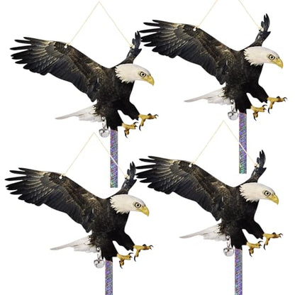 4PCS Fake Hawk to Keep Pigeon Away, Flat Plastic Hawk - color: Black Hawk（3） 4pcs