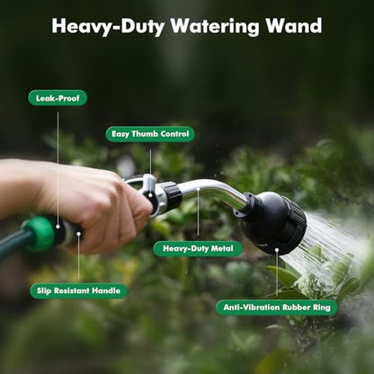 RESTMO 2-in-1 Watering Wand, Heavy Duty Metal Garden Hose Wand for Outdoor